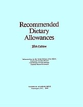 Recommended Dietary Allowances: 10th Edition