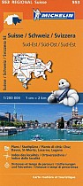 Michelin Regionalkarte Schweiz Süd-Ost 1 : 200 000