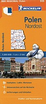 Michelin Regionalkarte Polen Nordost 1 : 300 000