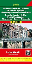 Slowenien / Kroatien / Serbien /  Bosnien-Herzegowina / Montenegro / Mazedonien 1 : 600 000. Autokarte