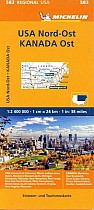 Michelin Regionalkarte USA Nordost, Kanada Ost 1 : 2 400 000