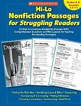 Hi-Lo Nonfiction Passages for Struggling Readers: Grades 4-5: 80 High-Interest/Low-Readability Passages with Comprehension Questions and Mini-Lessons